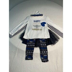 Girls Hanukkah Outfit Set Size 6‎ - Between 4 Pcs Holiday Leggings Skirt Top